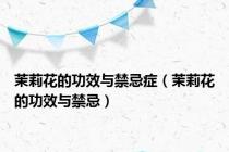 茉莉花的功效与禁忌症（茉莉花的功效与禁忌）