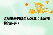 釜底抽薪的故事及寓意（釜底抽薪的故事）
