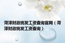 菏泽财政统发工资查询官网（菏泽财政统发工资查询）