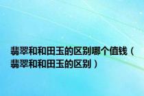 翡翠和和田玉的区别哪个值钱（翡翠和和田玉的区别）