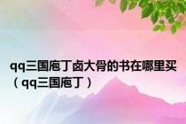 qq三国庖丁卤大骨的书在哪里买（qq三国庖丁）
