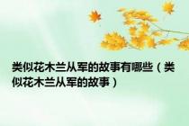 类似花木兰从军的故事有哪些（类似花木兰从军的故事）