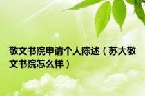 敬文书院申请个人陈述（苏大敬文书院怎么样）