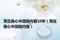 党在我心中简短内容10字（党在我心中简短内容）