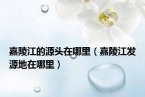 嘉陵江的源头在哪里（嘉陵江发源地在哪里）