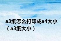 a3纸怎么打印成a4大小（a3纸大小）