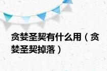 贪婪圣契有什么用（贪婪圣契掉落）
