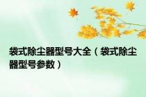袋式除尘器型号大全（袋式除尘器型号参数）
