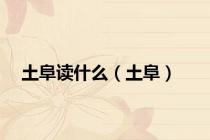 土阜读什么（土阜）