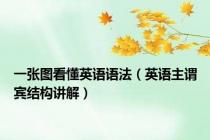 一张图看懂英语语法（英语主谓宾结构讲解）