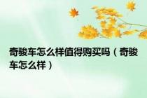 奇骏车怎么样值得购买吗（奇骏车怎么样）