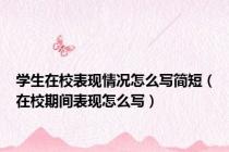 学生在校表现情况怎么写简短（在校期间表现怎么写）