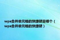 wps合并单元格的快捷键是哪个（wps合并单元格的快捷键）