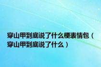 穿山甲到底说了什么梗表情包（穿山甲到底说了什么）