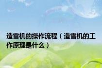 造雪机的操作流程（造雪机的工作原理是什么）