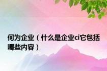 何为企业（什么是企业ci它包括哪些内容）