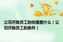 公司开除员工的依据是什么（公司开除员工的条件）