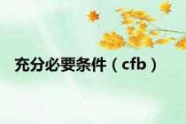 充分必要条件（cfb）