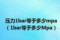 压力1bar等于多少mpa（1bar等于多少Mpa）