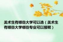 美术生有哪些大学可以选（美术生有哪些大学哪些专业可以报呢）