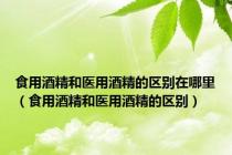 食用酒精和医用酒精的区别在哪里（食用酒精和医用酒精的区别）
