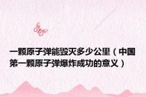一颗原子弹能毁灭多少公里（中国第一颗原子弹爆炸成功的意义）
