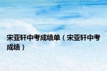 宋亚轩中考成绩单（宋亚轩中考成绩）