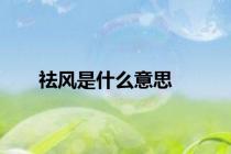 祛风是什么意思