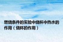 燃烧条件的实验中烧杯中热水的作用（烧杯的作用）
