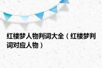 红楼梦人物判词大全（红楼梦判词对应人物）