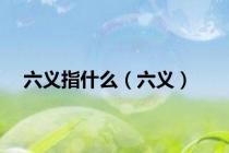 六义指什么（六义）