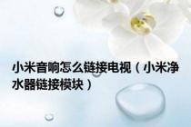 小米音响怎么链接电视（小米净水器链接模块）