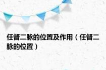 任督二脉的位置及作用（任督二脉的位置）