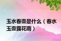 玉水春壶是什么（春水玉壶露花雨）