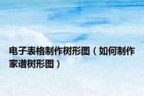 电子表格制作树形图（如何制作家谱树形图）