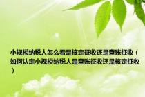小规模纳税人怎么看是核定征收还是查账征收（如何认定小规模纳税人是查账征收还是核定征收）