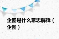 企图是什么意思解释（企图）
