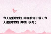 今天是你的生日中国歌词下载（今天是你的生日中国  歌词）