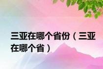 三亚在哪个省份（三亚在哪个省）