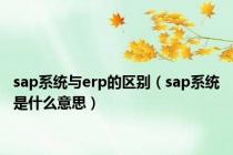 sap系统与erp的区别（sap系统是什么意思）