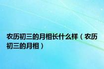 农历初三的月相长什么样（农历初三的月相）
