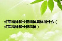 红军精神和长征精神具体指什么（红军精神和长征精神）