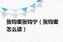 张钧蜜张钧宁（张钧蜜怎么读）