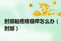肘部起疙瘩很痒怎么办（肘部）