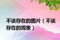 不该存在的图片（不该存在的现象）