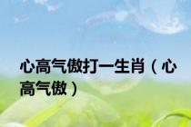 心高气傲打一生肖（心高气傲）