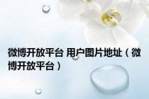 微博开放平台 用户图片地址（微博开放平台）
