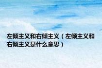 左倾主义和右倾主义（左倾主义和右倾主义是什么意思）