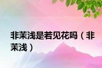 非茉浅是若见花吗（非茉浅）