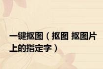 一键抠图（抠图 抠图片上的指定字）